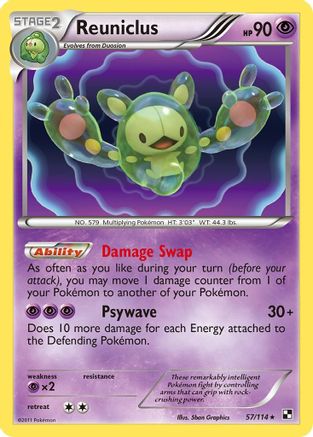 Reuniclus/114 - Black and White Reverse Holofoil-1