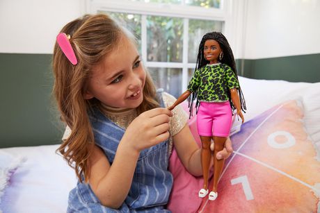 Barbie Fashionistas Doll #144 – Long Braids & Neon Look (UPC: 887961804317)
