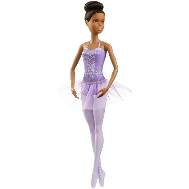 Muñeca Barbie Bailarina - Pelo castaño, Corpiño y Tutú morados (UPC: 887961813593)