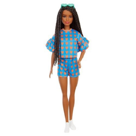 Barbie Fashionistas Doll #172 – Curvy with Black Hair & Heart Print Outfit