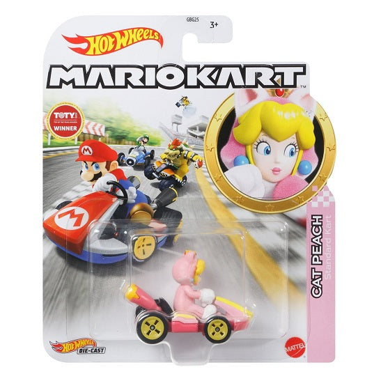 Mario Kart Hot Wheels – Cat Peach in Standard Kart (Mix 3, 2021)
