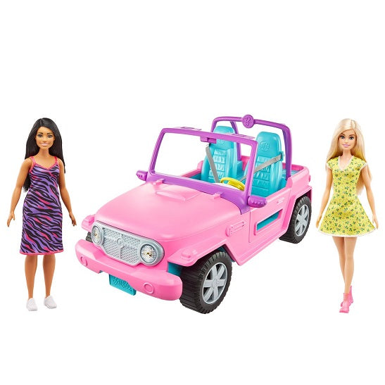 Muñecas Barbie y Amigas con Vehículo – Set de Coche Descapotable Rosa (UPC: 887961928051)