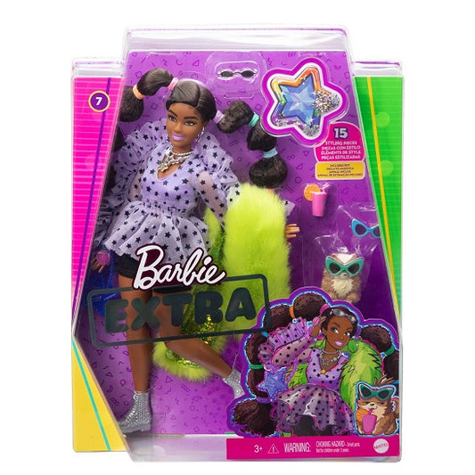 Barbie Extra Doll #15 – Brunette with Rainbow Jacket (UPC: 887961954982)