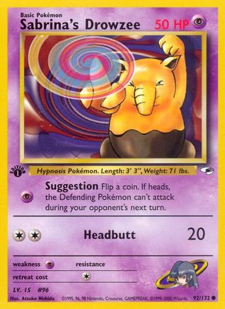 Sabrina's Drowzee 92/132 - Gym Heroes 1st Edition-1