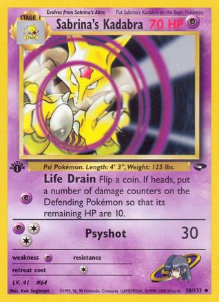 Sabrina's Kadabra 58/132 - Gym Challenge 1st Edition-1