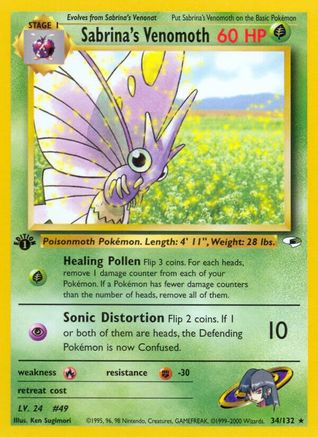 Sabrina's Venomoth 34/132 - Gym Heroes 1st Edition-1