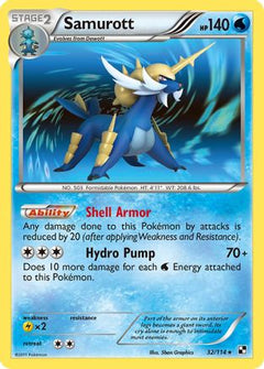 Samurott (32) 32/114 - Black and White Reverse Holofoil-1