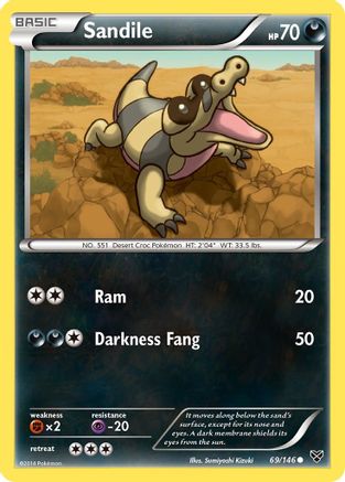 Sandile/146 - XY Base Set Reverse Holofoil-1