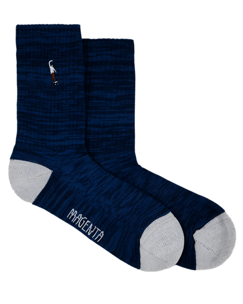 Magenta 'PWS' Socks - Navy-1