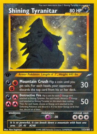 Shining Tyranitar/105 - Neo Destiny 1st Edition Holofoil-1