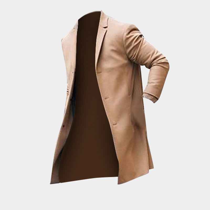 Men's Winter Long Trench Coat-4