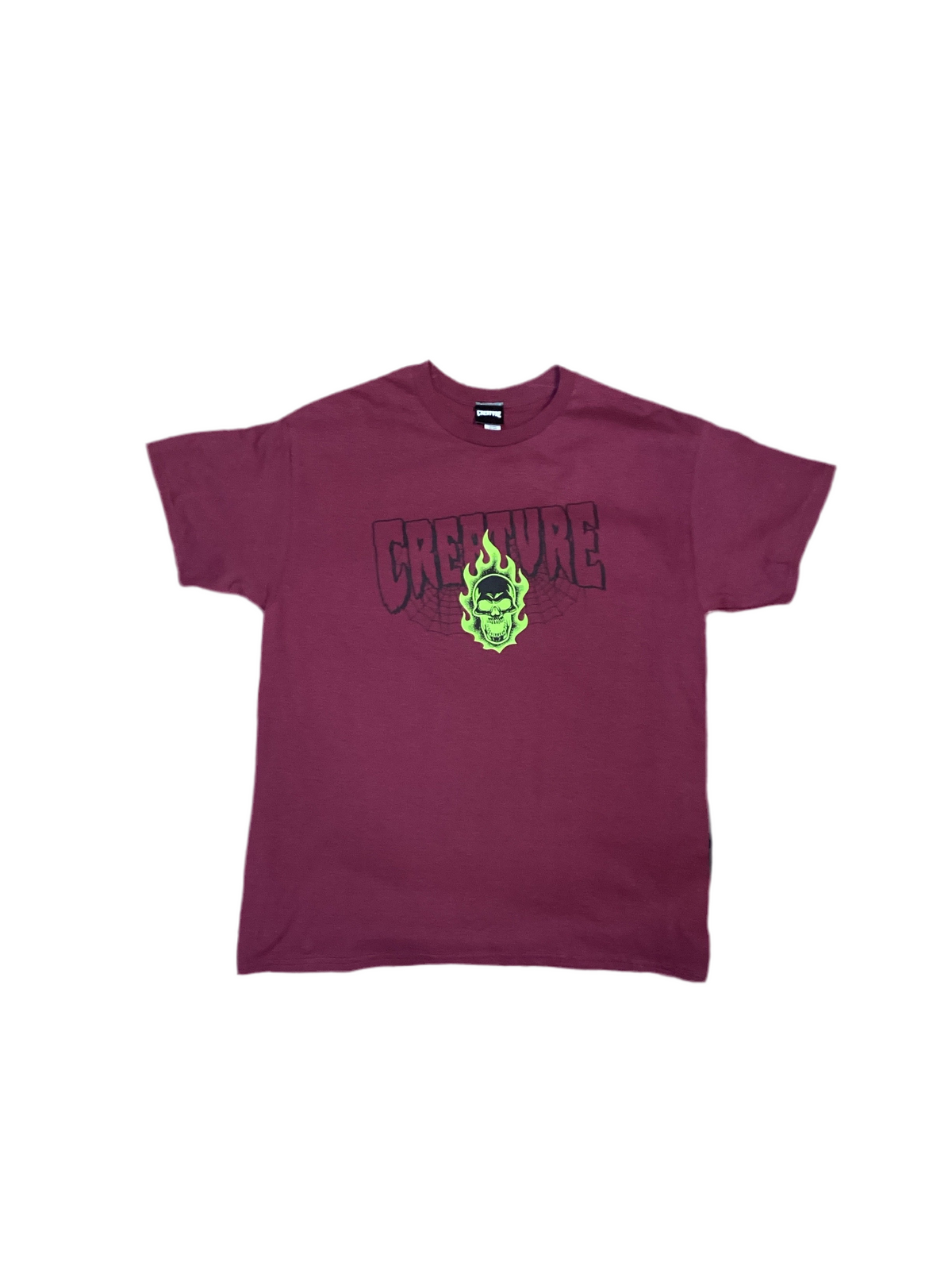 Creature 'Bonehead' Tee - Burgundy-1