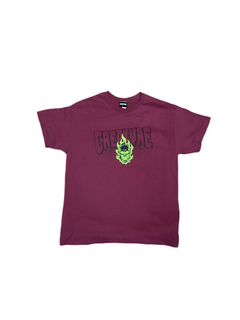 Creature 'Bonehead' Tee - Burgundy-1
