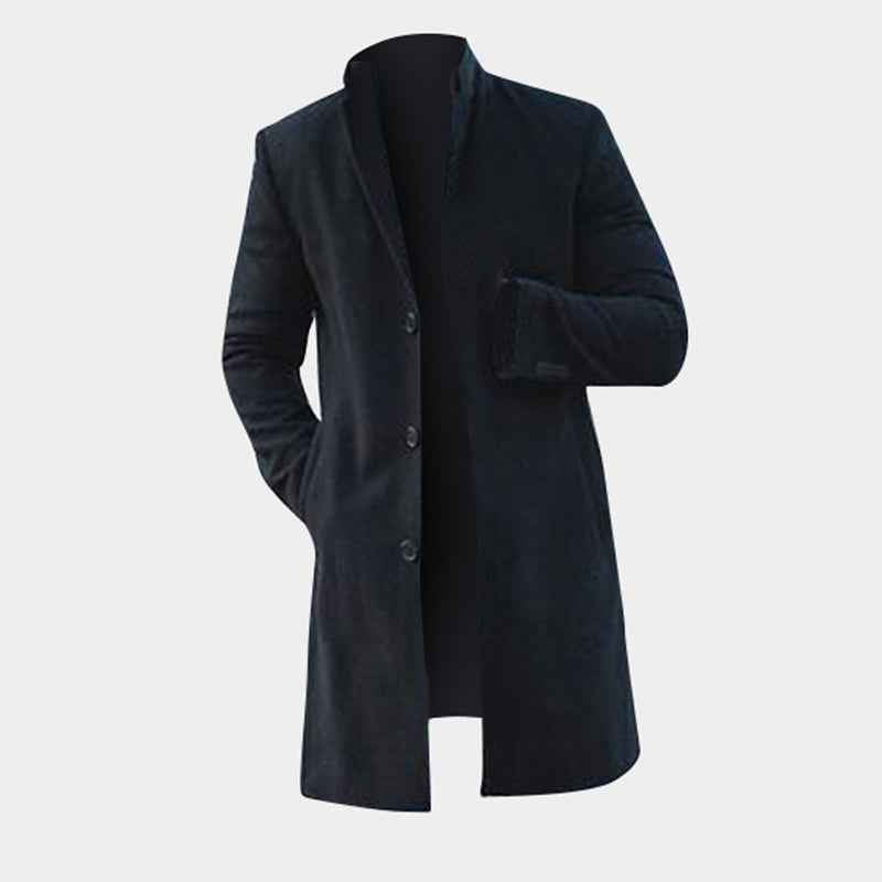 Men's Winter Long Trench Coat-5