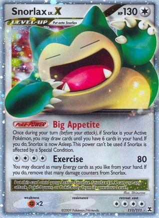 Snorlax Lv.X/111 - Rising Rivals Holofoil-1