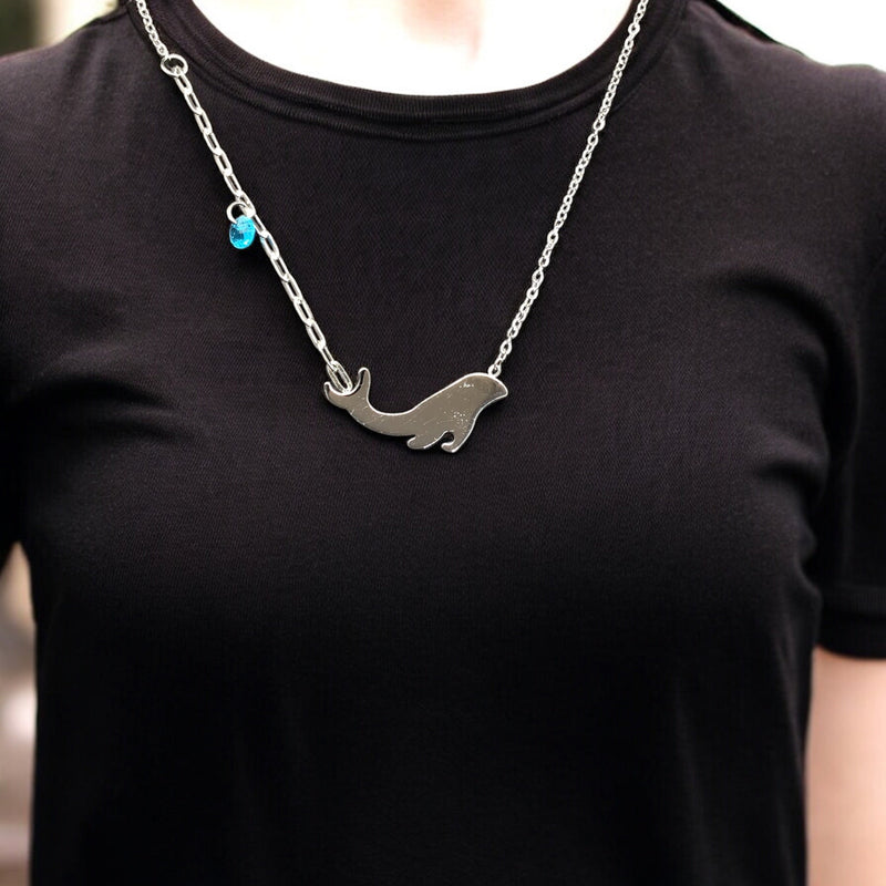 Whale Stainless Steel Necklace Pendants With Long Chain-1