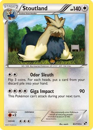 Stoutland/114 - Black and White Reverse Holofoil-1
