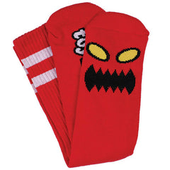 Toy Machine 'Monster Face' Crew Socks - Red-1