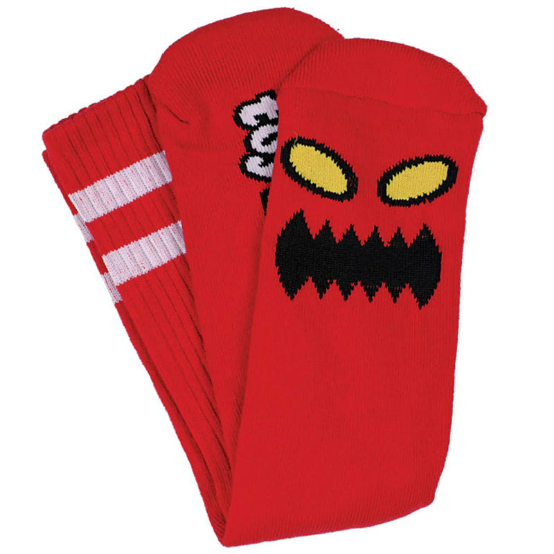 Toy Machine 'Monster Face' Crew Socks - Red-1