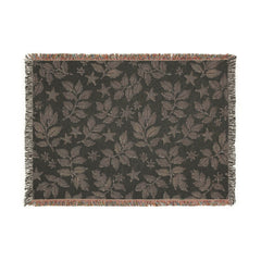 Botanical Star Woven Blanket — Reversible Leaf & Star Pattern Throw-7