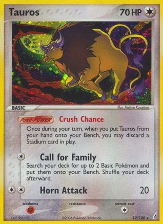 Tauros/100 - Crystal Guardians Holofoil-1