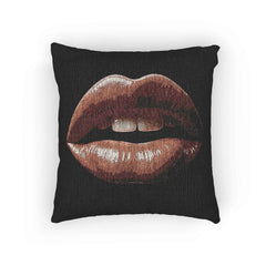 Kiss Design Woven Pillow | Lip Print Accent Pillow-6