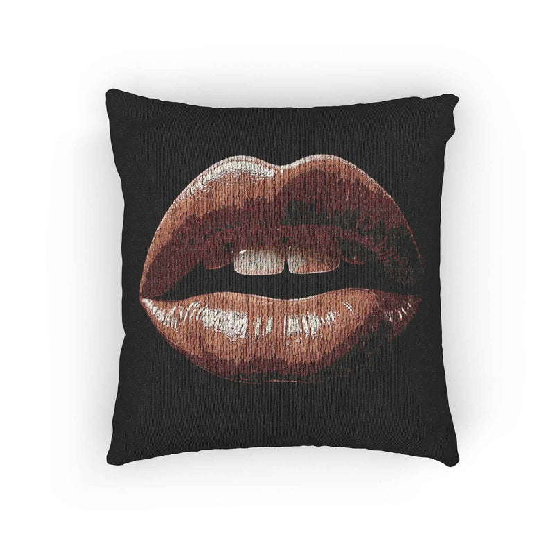 Kiss Design Woven Pillow | Lip Print Accent Pillow-6