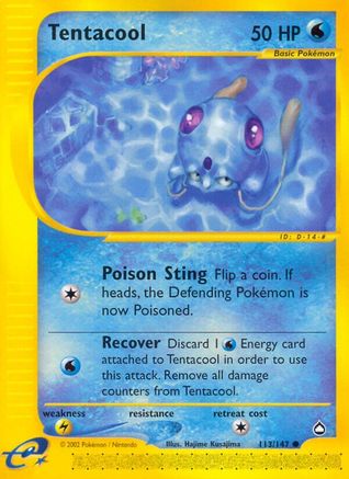 Tentacool 113/147 - Aquapolis Reverse Holofoil-1