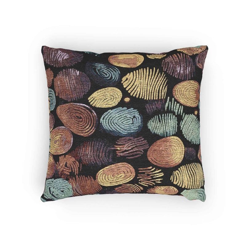 Abstract Pebble Tapestry Woven Pillow | Multicolor Stone Pattern Throw Cushion-7