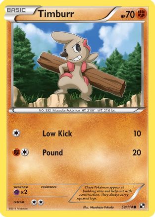 Timburr (59)/114 - Black and White Reverse Holofoil-1