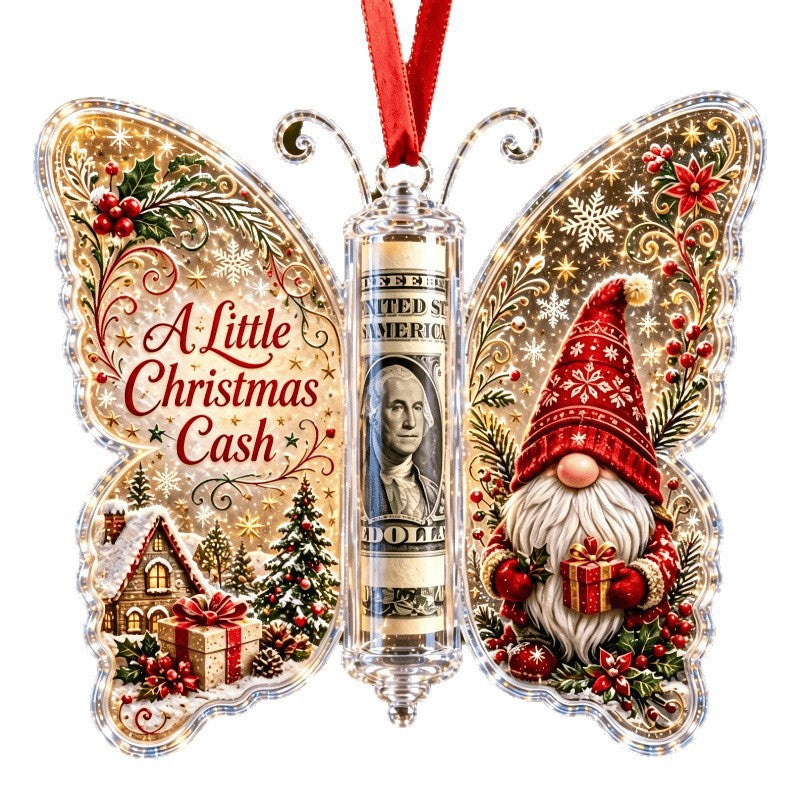 Christmas Butterfly Cash Gift Ornament-3