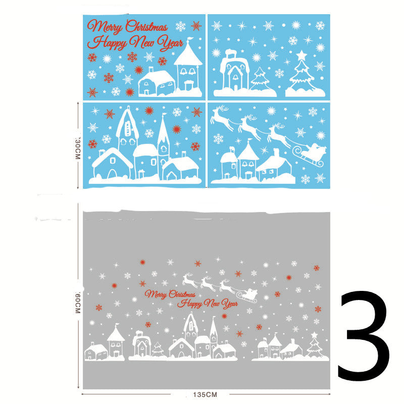 Christmas Decorations Glass Electrostatic Stickers-3