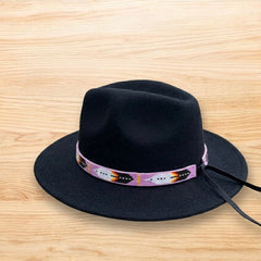 Pink Handmade Beaded Hatband-1