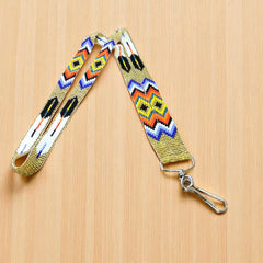 Golden blue Native Beaded Lanyard-2
