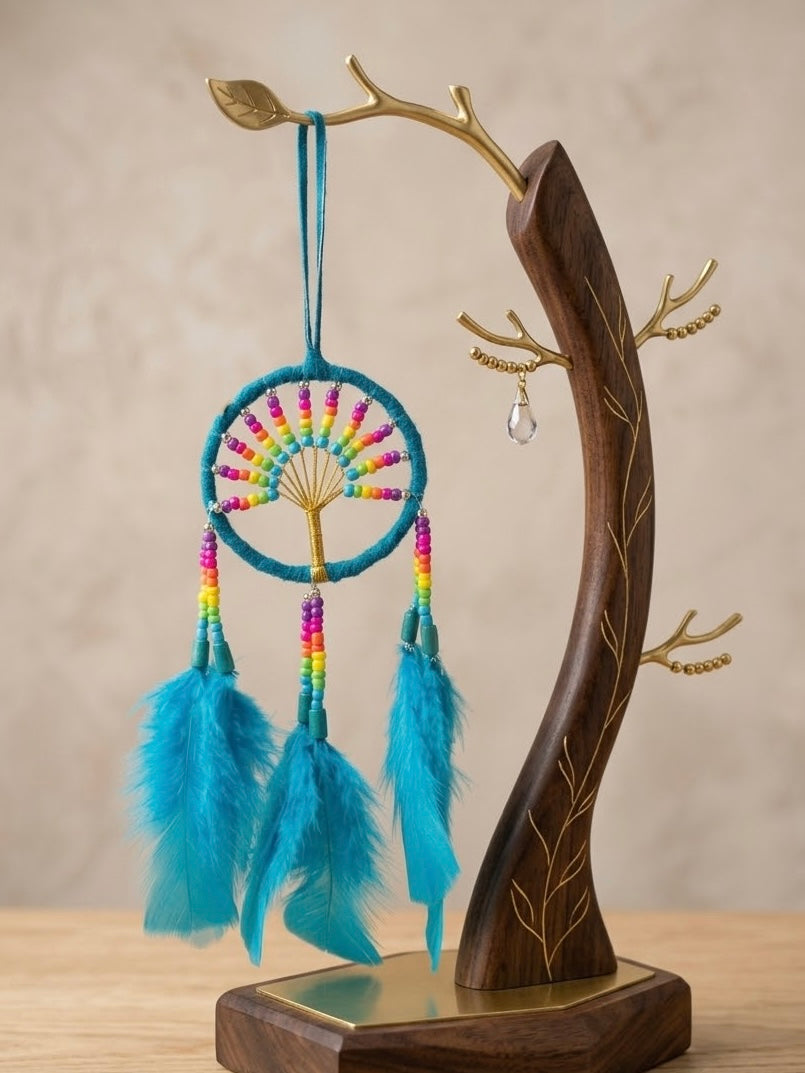 Handmade Celeste Dreamcatcher with Celestial Feathers-1