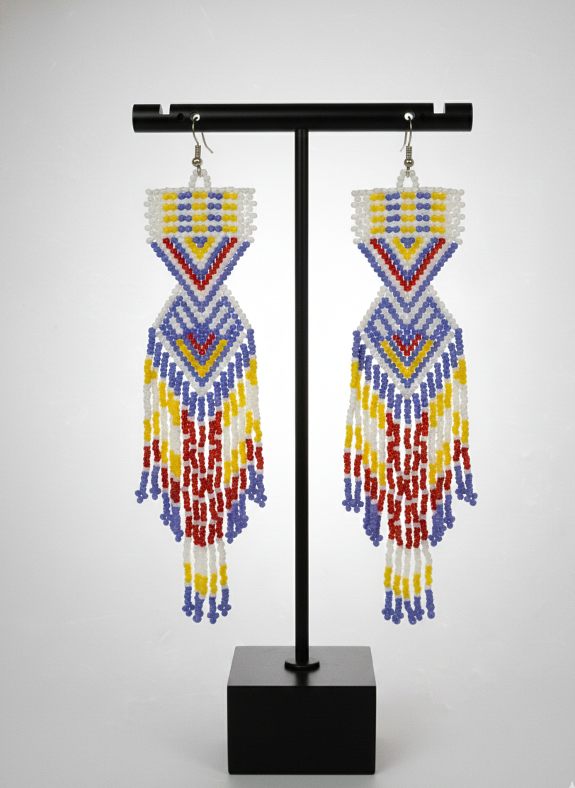 Light Purple Sunset Path Beaded Earrings