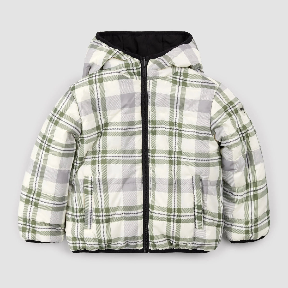 Reversible Jacket | Winter Moss Plaid Print on Black | Miles the Label-2
