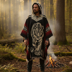 Tiger HandMade Wool Poncho-2
