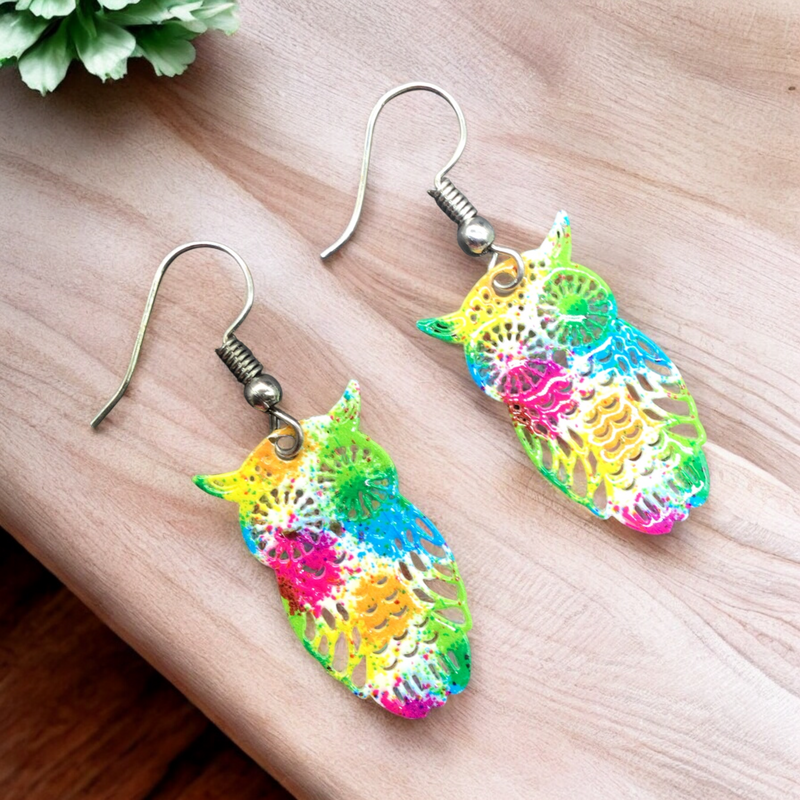 Owl Hollow Out Earrings-1