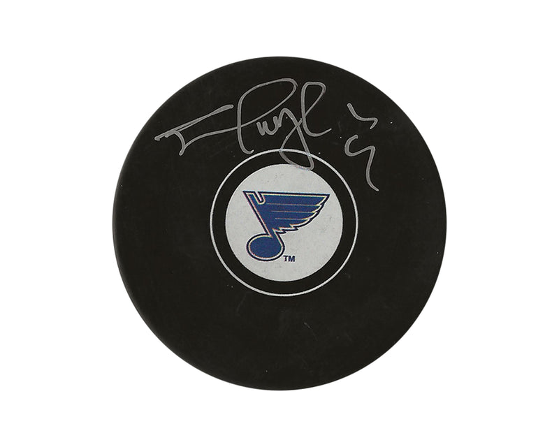 Palet de hockey dédicacé Shayne Corson St. Louis Blues-1