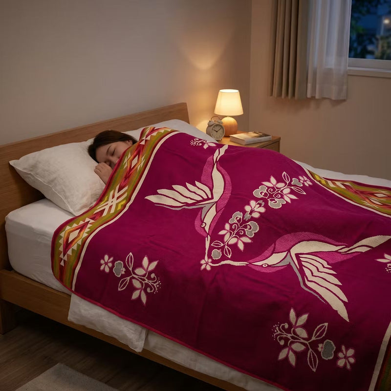 Twin Hummingbird Reversible Blanket-5