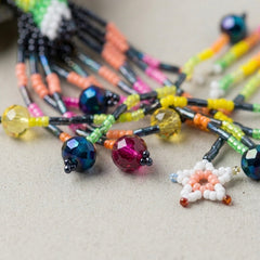 Navy Blue Hummingbird Beaded Hair Stick-3