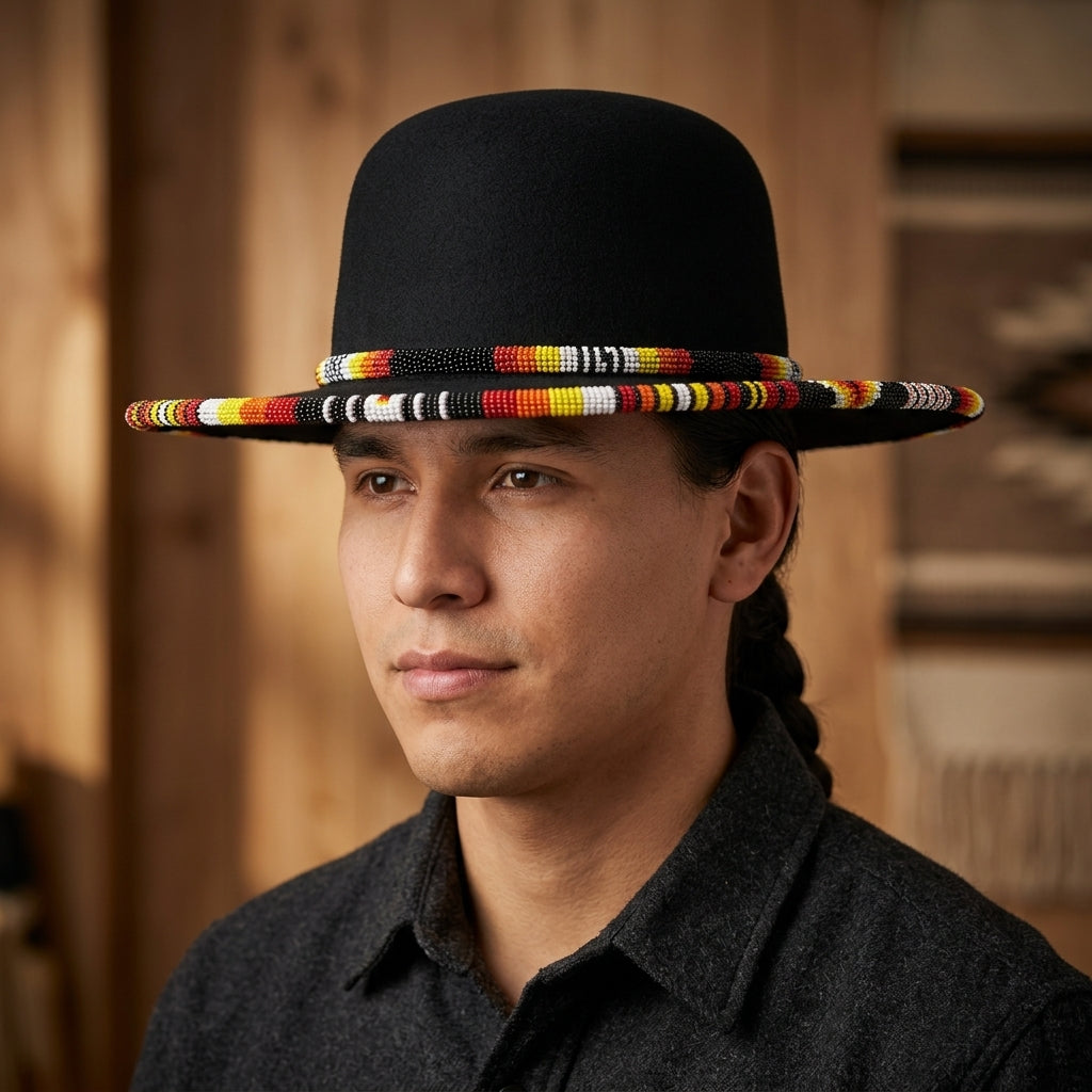 Size-60 Handmade Beaded Hat-2