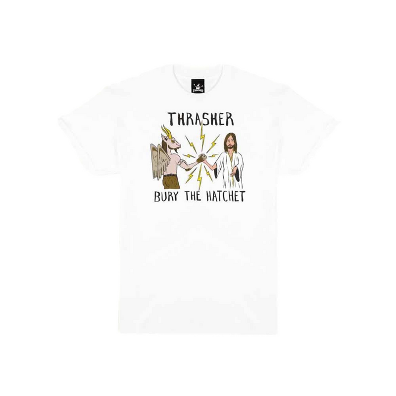 Thrasher x Toy Machine 'Burry The Hatchet' Tee - White-1