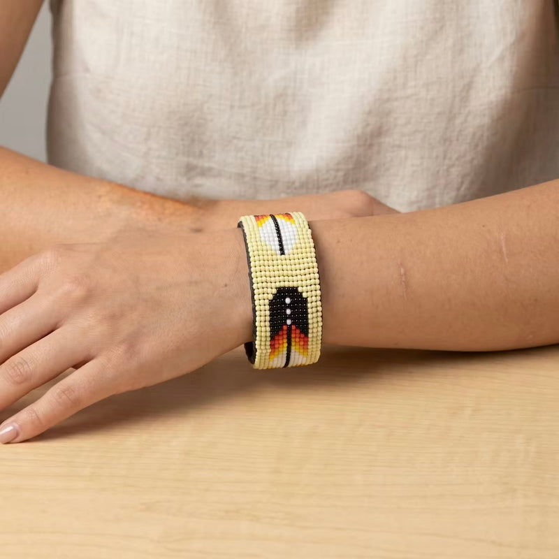 Beaded Cuff Bracelet(Yellow)-1