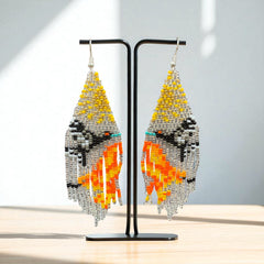 Silver Sky Dancer Beaded Earrings-2