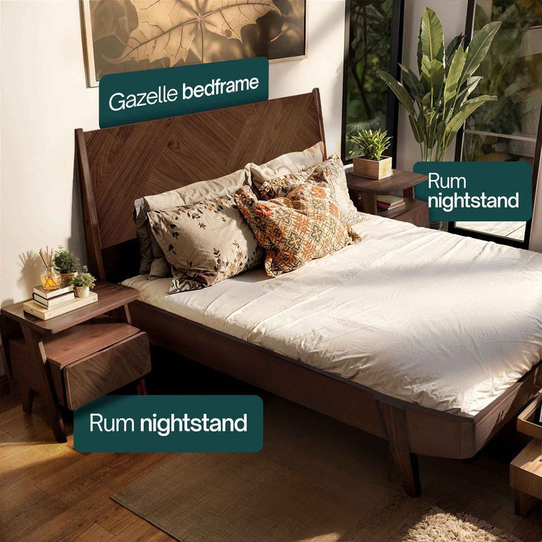 Rum Solid Wood Nightstand-17