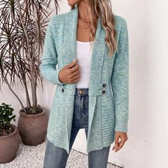Women's Casual Double-Breasted Wool Cardigan Sweater-6