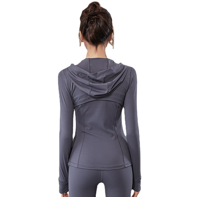 Hooded Sportswear Women’s Outerwear – Breathable Workout Jacket-10
