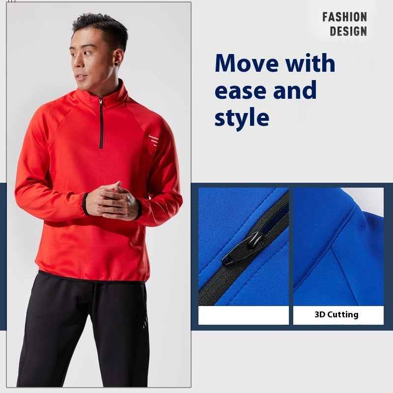 Half-Zip Quick-Dry Workout Top – Outdoor Running & Fitness Activewear-5